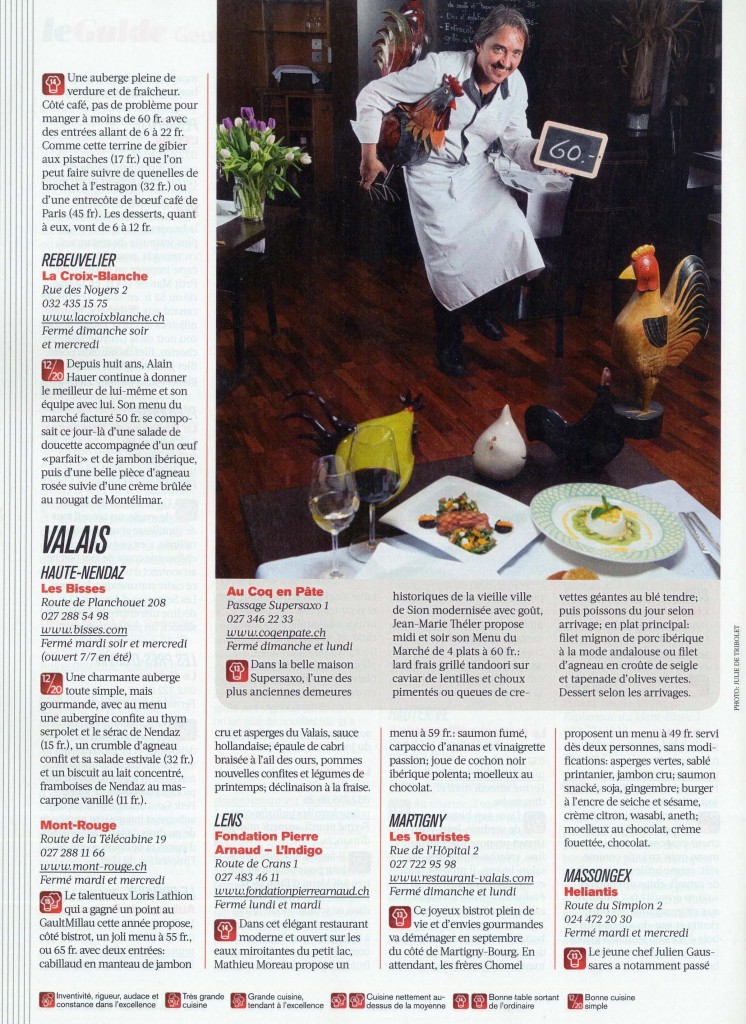 L'illustré 2 - Les 120 Meilleures tables de Suisse Romande (Mai 2016)