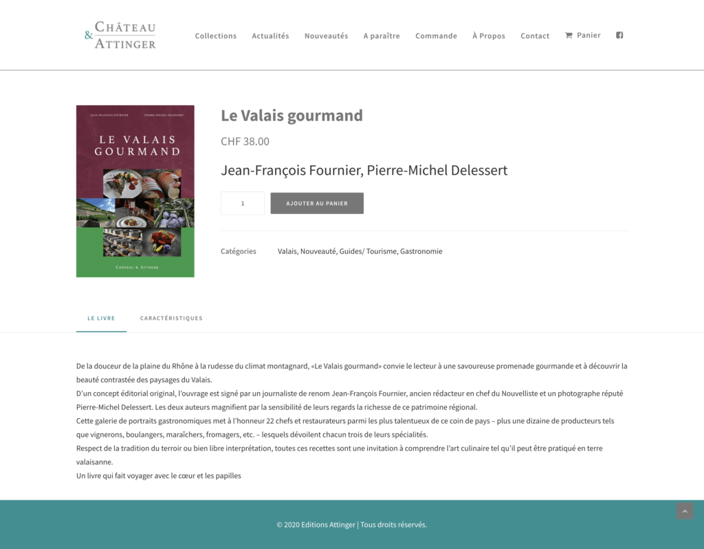 Le Valais gourmand – Editions Château & Attinger 2023