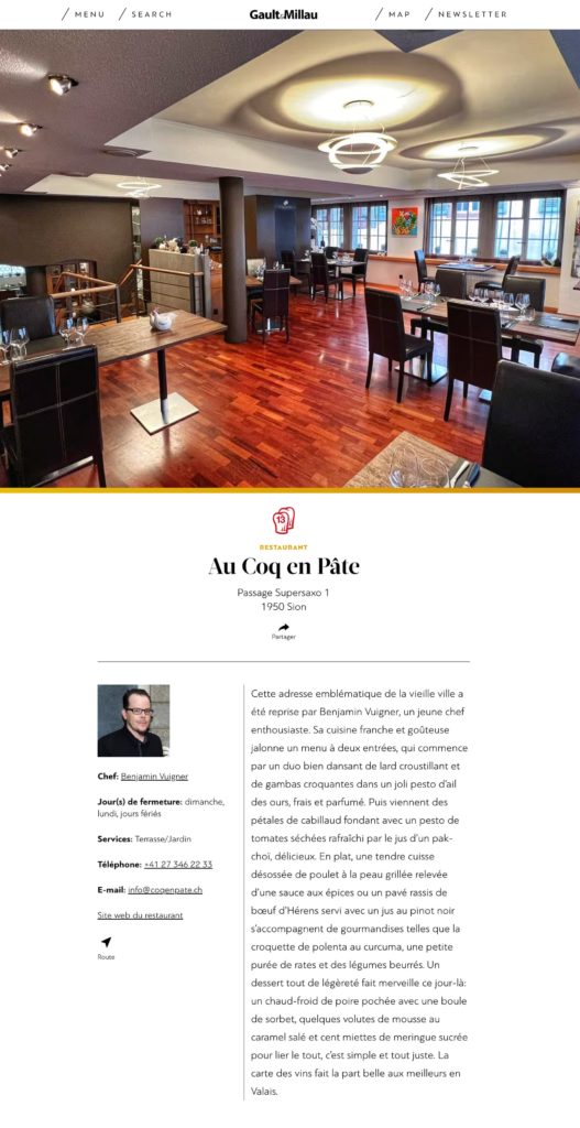 Restaurant Au Coq en Pâte - GaultMillau