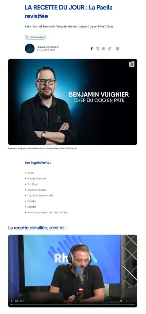 Rhône FM - Recette de Paëlla revisitée (21 Mai 2025)